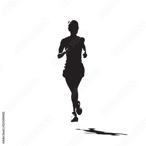Female Runner Silhouette in Motion – Vector Illustration