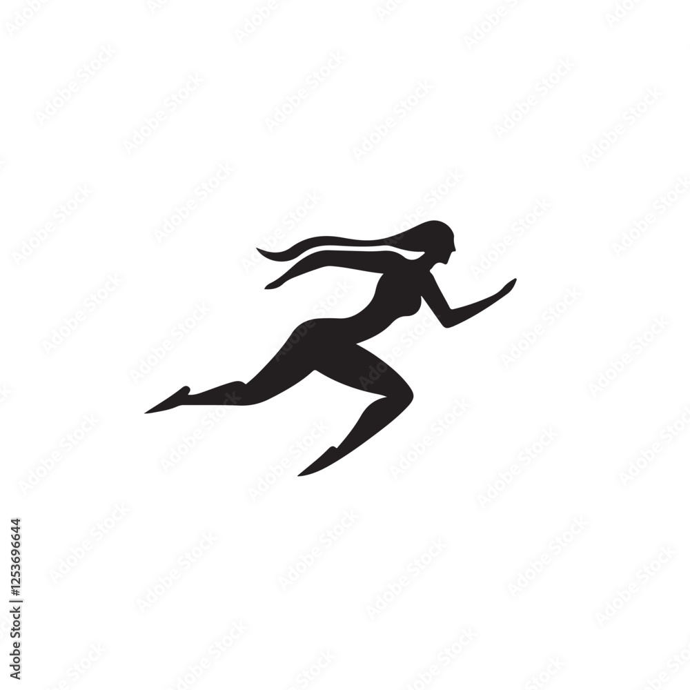 Running Woman Illustration for Logo Idea - Vector Art Running Woman Illustration for Logo Idea - Vector Art