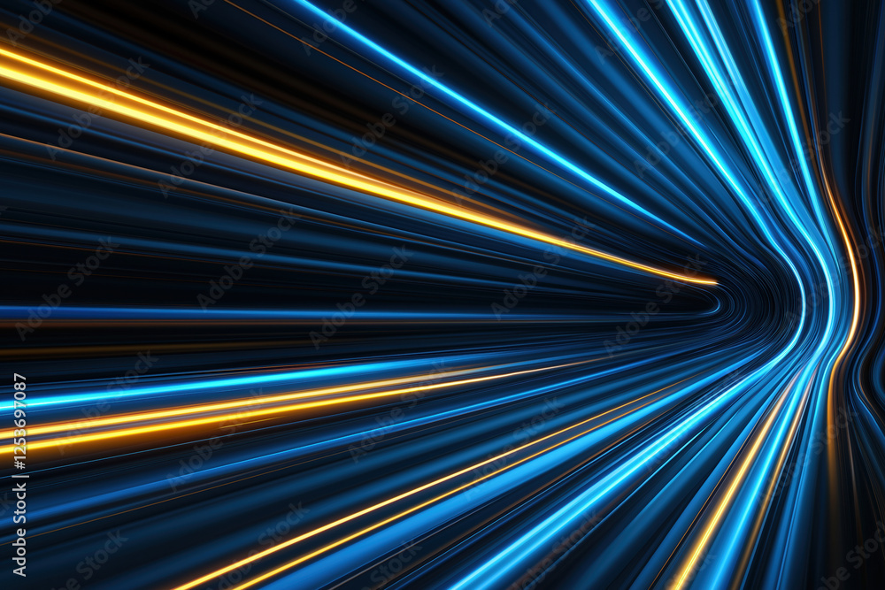 Vibrant light trails evoke speed and movement in digital art Vibrant light trails evoke speed and movement in digital art