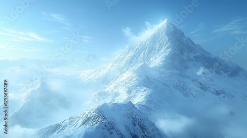 Wallpaper Mural Serene Majestic Mountain Landscape with Snow-Capped Peaks and Blue Sky, Perfect for Nature Lovers and Outdoor Enthusiasts Seeking Peaceful Views Torontodigital.ca