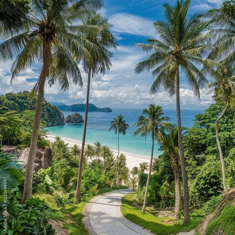 Tropical Beach Paradise View With Palm Trees And Blue Ocean Landscape Scenic View Landscape Summer Vacation Beach Getaway Exotic Tropical Scene Vacation Destination Relaxing Paradise Travel Tropical Beach Paradise View With Palm Trees And Blue Ocean Landscape Scenic View Landscape Summer Vacation Beach Getaway Exotic Tropical Scene Vacation Destination Relaxing Paradise Travel