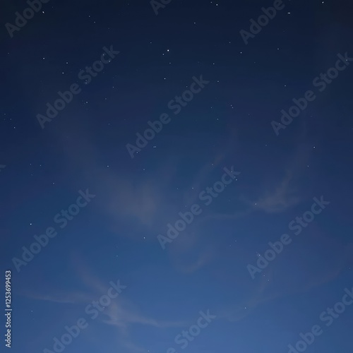 Softly lit sky with wispy clouds and a few stars, dark, night, stars