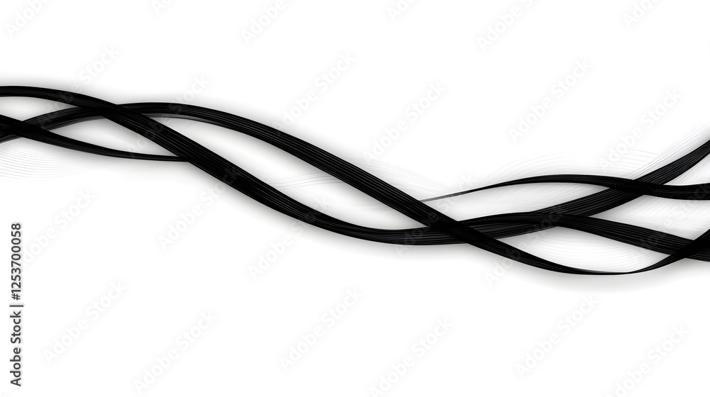 Abstract black wave lines on a light background creating depth Abstract black wave lines on a light background creating depth