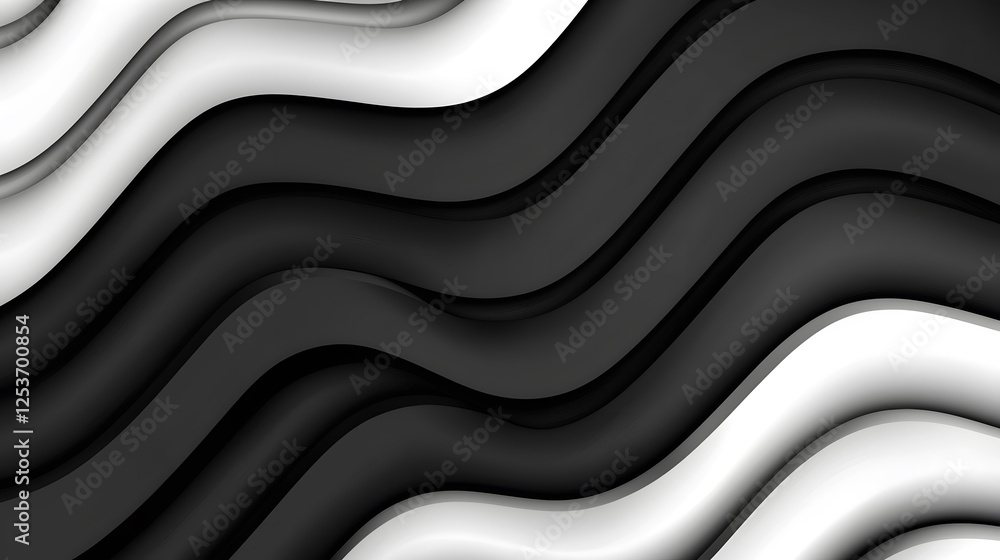 Abstract Black and White Wavy Pattern with Flowing Lines and Textures Abstract Black and White Wavy Pattern with Flowing Lines and Textures