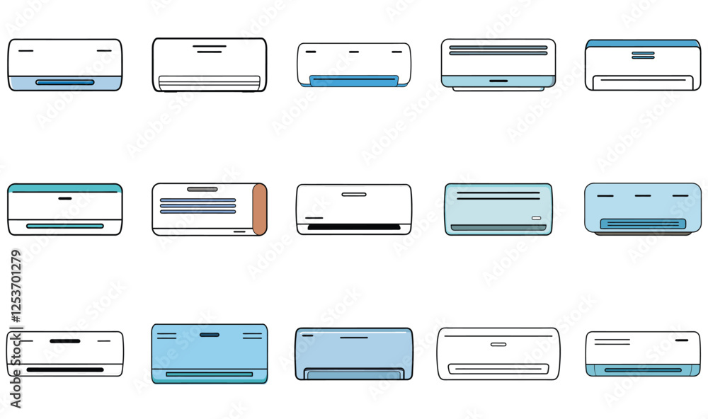 Stylish Air Conditioning Icons for Design Projects Stylish Air Conditioning Icons for Design Projects
