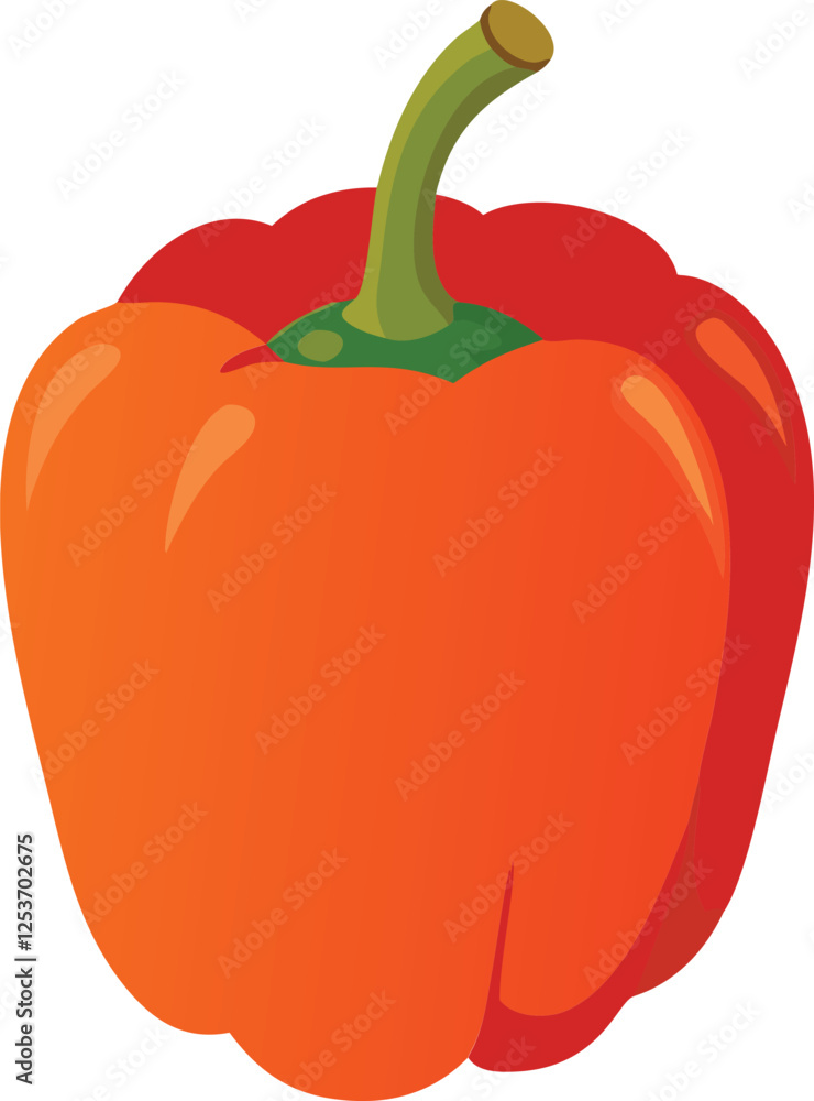 Capsicum Vector Art Illustration Isolated on white background Capsicum Vector Art Illustration Isolated on white background