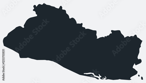 El Salvador map. Just a simple border map. Shape of the country. Flat blank El Salvador outline. Vector boundary illustration.