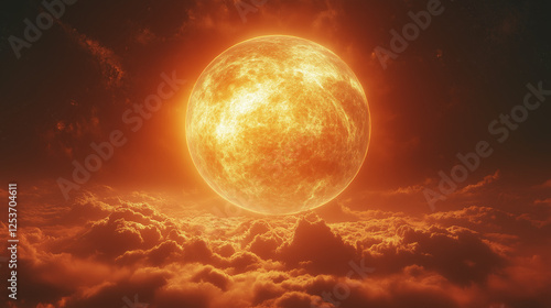 Apocalyptic Sun Dominating the Fiery Sky