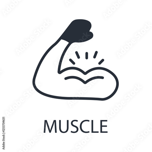 muscle icon. vector.Editable stroke.linear style sign for use web design,logo.Symbol illustration.