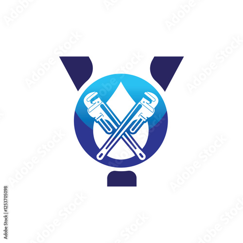 Letter Y logo, Y logo, AI logo set, Professional plumbing logo design, clean and modern. Ideal for plumbing services, water repair, pipe fitting, maintenance, and home service branding.
