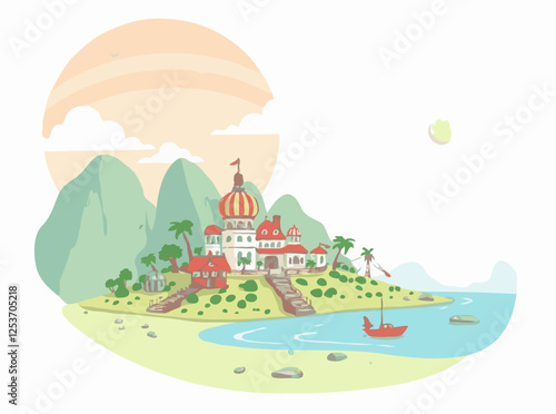 Wallpaper Mural Tourist Destination on Alien Planet Vector Background Torontodigital.ca