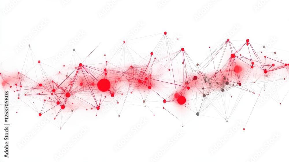 Global network, glowing red warning signals, high-tech design, isolated on white background, copy space. Global network, glowing red warning signals, high-tech design, isolated on white background, copy space.