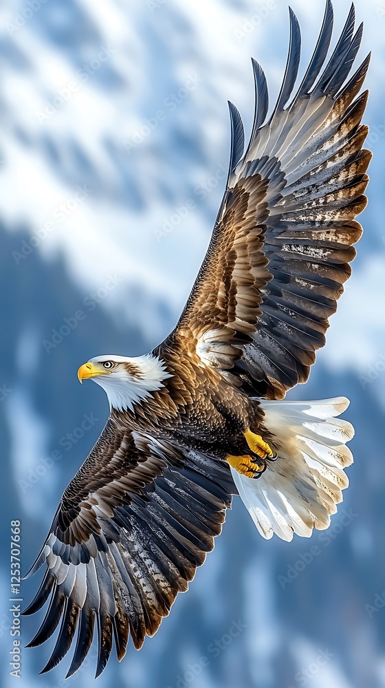 Obraz premium Sky high bald eagle flight high resolution hd picture