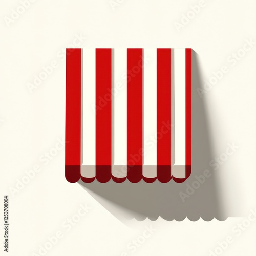 Free Download Red and white striped awning, flat design, shadow - GFXLoad