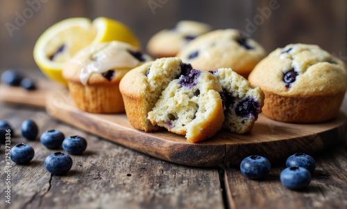 Sweet Blueberry and Lemon Muffins with Zesty Lemon Glaze