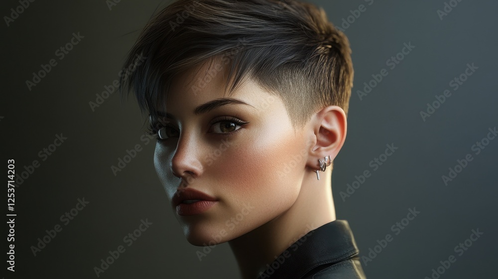 Naklejka premium Female client wants to have short hair