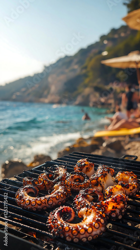 Grilled Octopus on Beachside BBQ

 photo