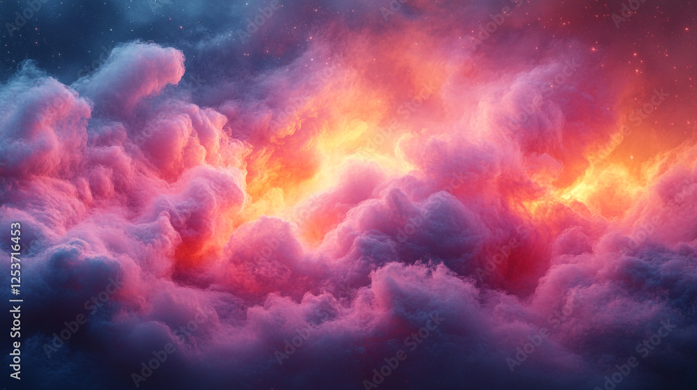 Vibrant sunset clouds display a stunning mix of pink, orange, and purple hues in the sky Vibrant sunset clouds display a stunning mix of pink, orange, and purple hues in the sky