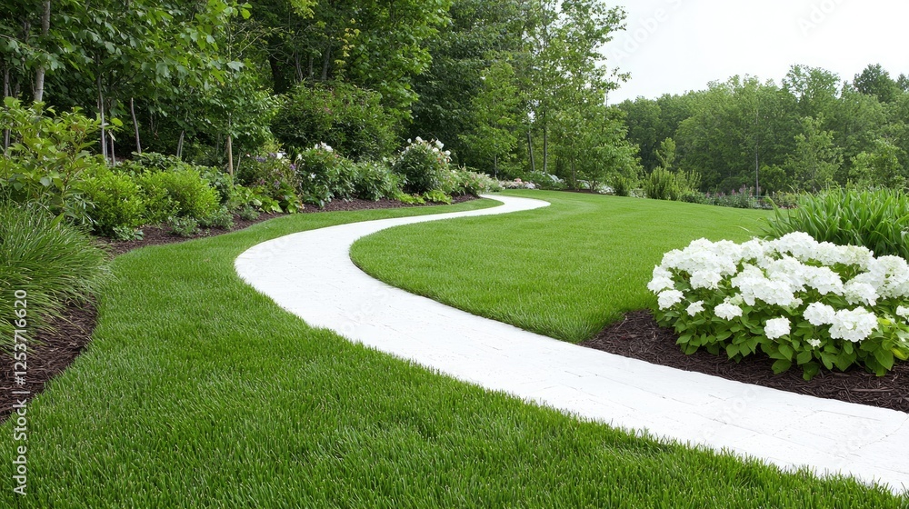 Obraz premium Winding Pathway Through Lush Garden (1)