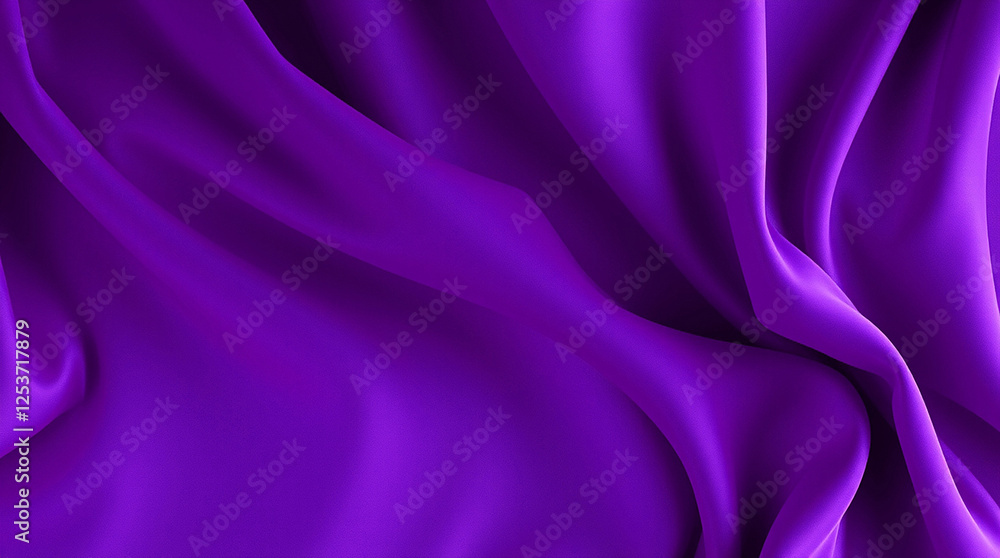 Obraz premium Deep Violet abstract background. Silk satin velvet fabric. Elegant luxury rich. Curtain drapery fold line wave flow. Romance Valentine Birthday Christmas