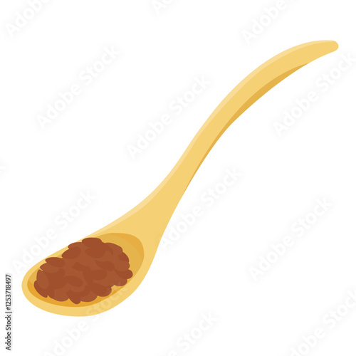 Flax seeds on wooden spoon