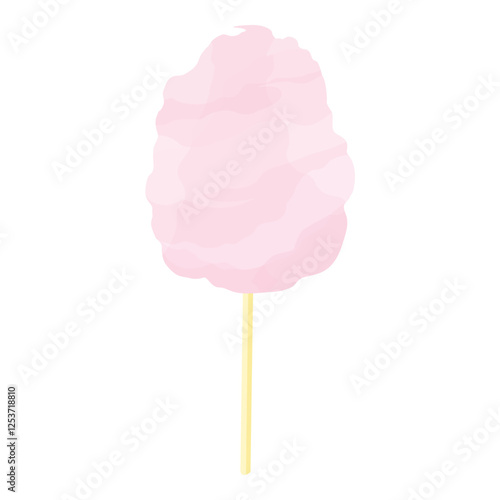 Pink cotton candy on a white background