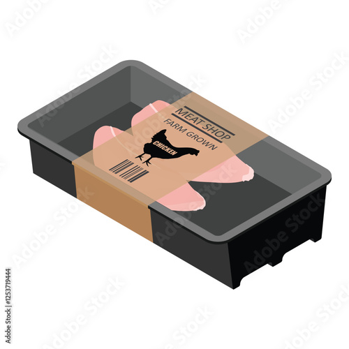 Fresh meat. Container with raw chicken breasts