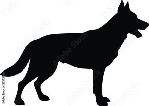 German Shepherd silhouette Vector black dog silhouette isolated 