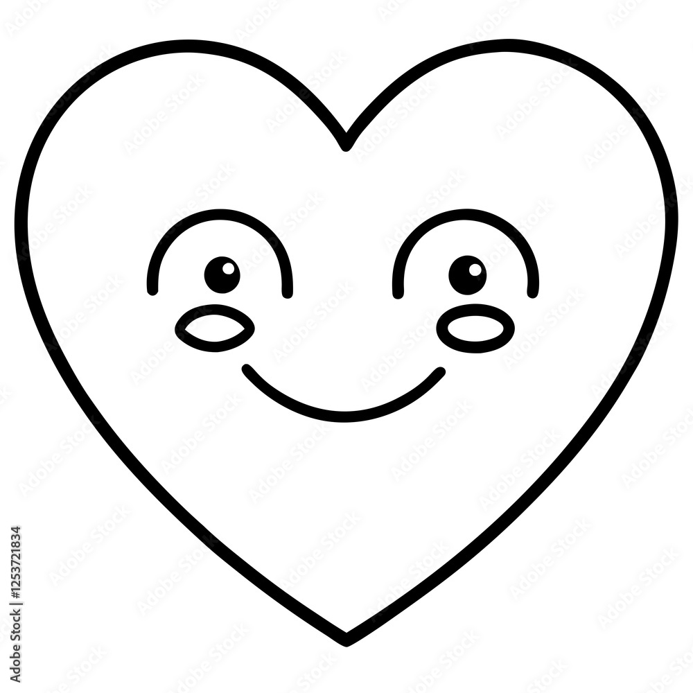 Elegant Heart Emoji Line Drawings Elegant Heart Emoji Line Drawings