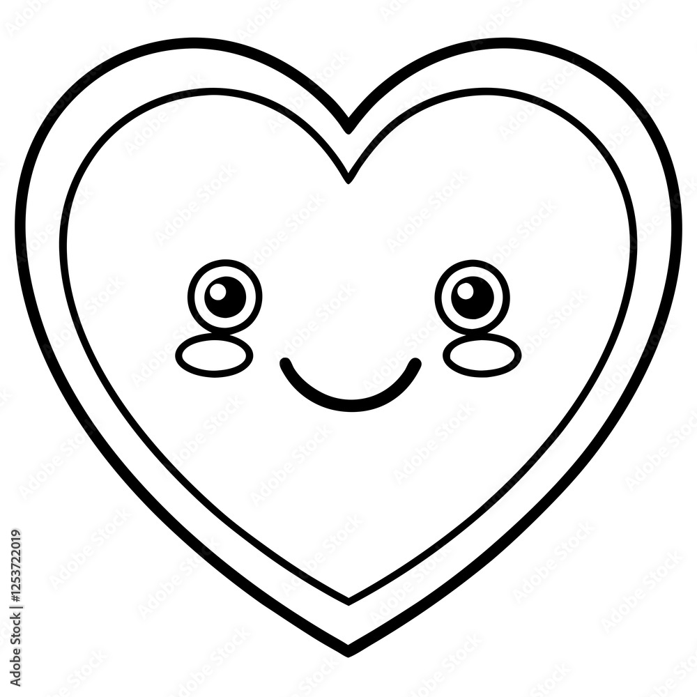 Elegant Heart Emoji Line Drawings Elegant Heart Emoji Line Drawings