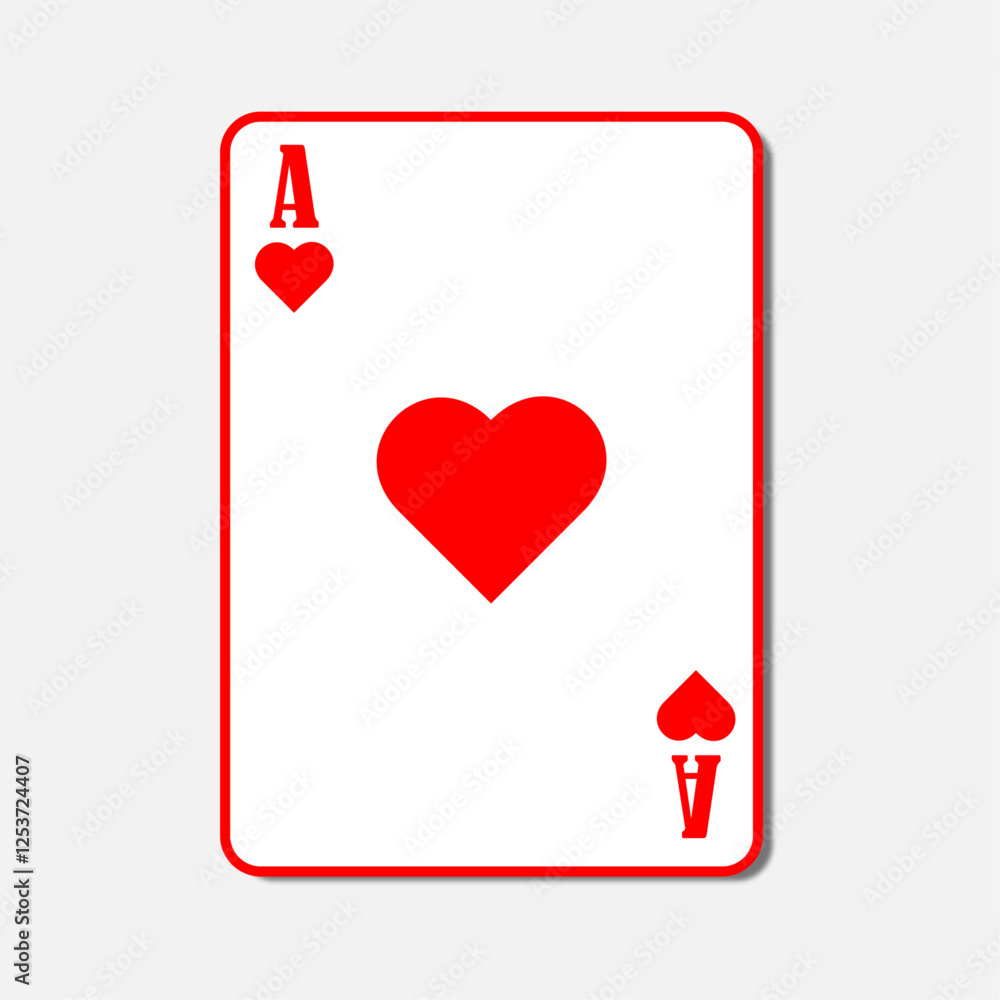 Ace of hearts playing card,vector illustration Ace of hearts playing card,vector illustration