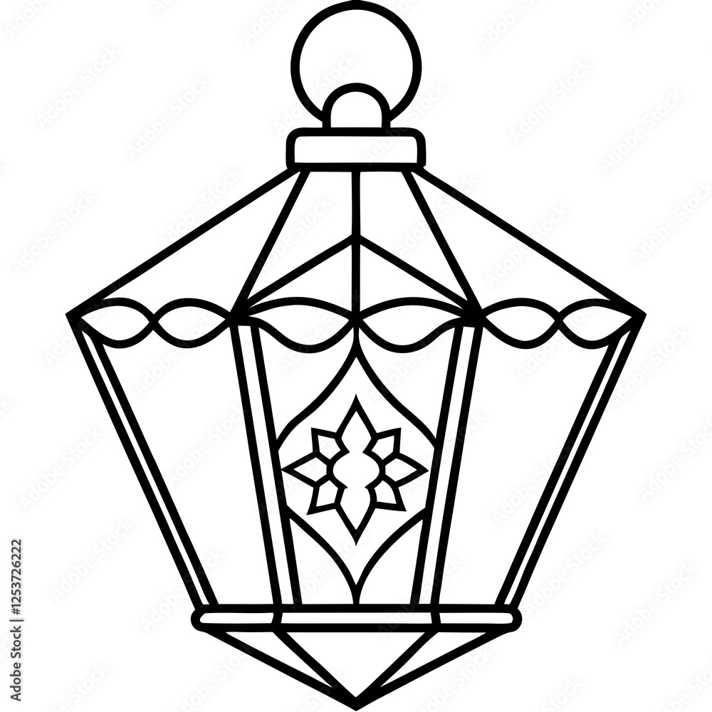Floral Heart Lantern Line Art Floral Heart Lantern Line Art