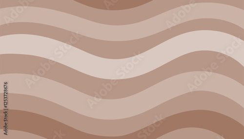 Background, wavy elements, lines, colors of 2025, mocha mousse. Banner, simple abstract geometric background. Vector graphics, design for poster, web banner.