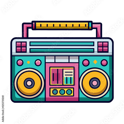 Retro Boombox Stereo Cassette Tape Player Music Device