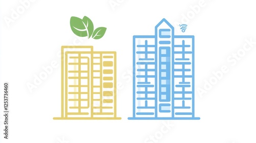 Eco-Friendly Apartment Buildings Illustration photo