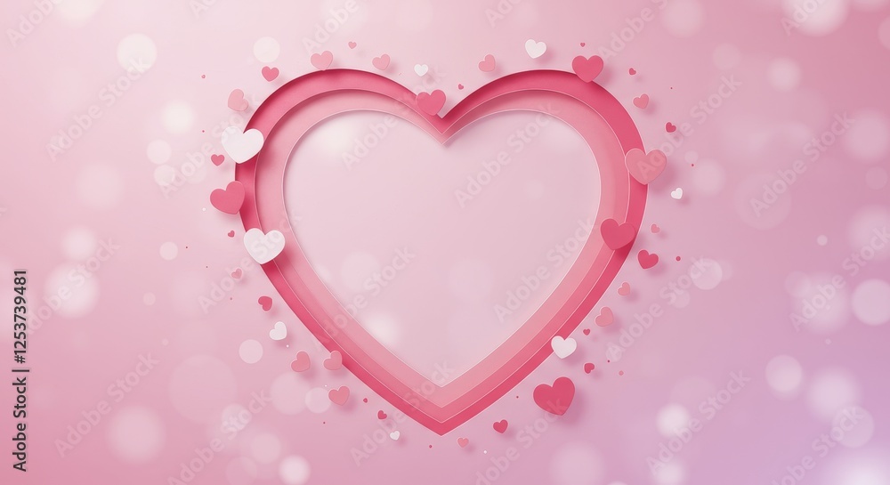 Pink Layered Heart Valentine's Day Background - Romantic pink layered heart design with bokeh effect. Symbolizes love, affection, romance, celebration, and Valentine's Day. Pink Layered Heart Valentine's Day Background - Romantic pink layered heart design with bokeh effect. Symbolizes love, affection, romance, celebration, and Valentine's Day.