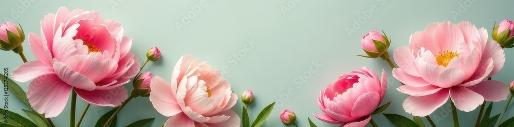 Obraz premium Vintage helmet with large peonies in soft pastel hues, curvaceous, helmet, botanical