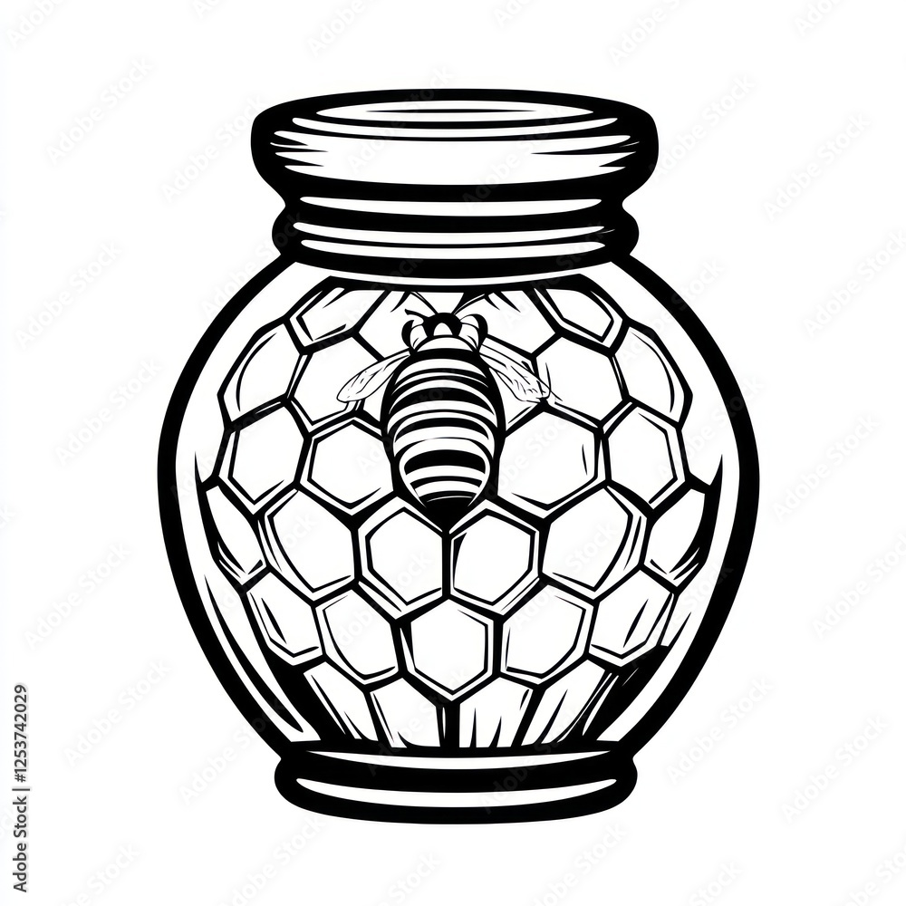 Honeycomb in a Jar, Graphic Design, Food, Illustration Honeycomb in a Jar, Graphic Design, Food, Illustration