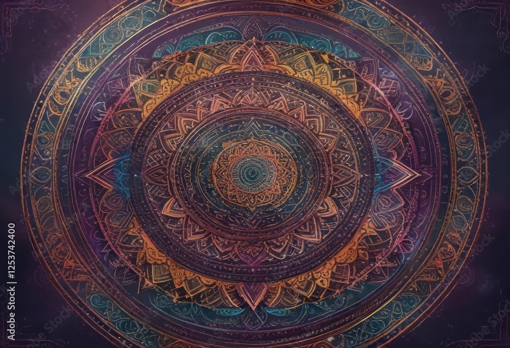Vector Indian Mandala Design with Sacred Geometry, cultural heritage, mystical symbols, unique patterns Vector Indian Mandala Design with Sacred Geometry, cultural heritage, mystical symbols, unique patterns