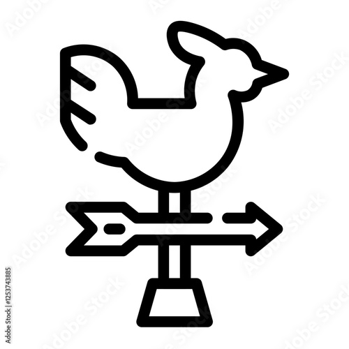 chicken windsock cut line icon