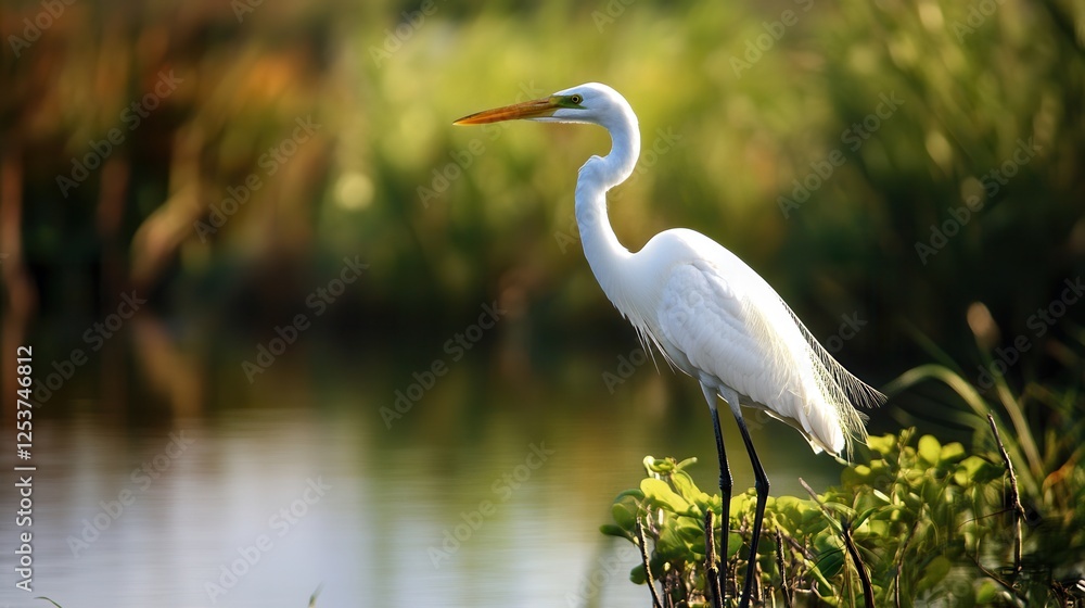 A solitary white bird perches on a rock beside a tranquil body of water, showcasing nature's beauty and serenity in a picturesque setting. A solitary white bird perches on a rock beside a tranquil body of water, showcasing nature's beauty and serenity in a picturesque setting.