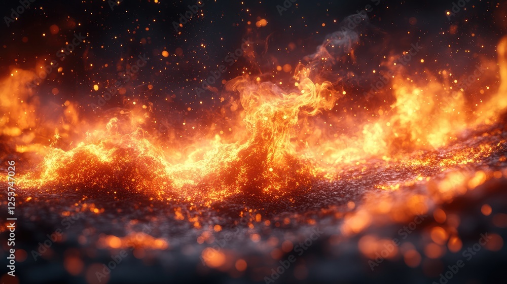 A vibrant, artistic representation of flames, featuring elongated, A vibrant, artistic representation of flames, featuring elongated,