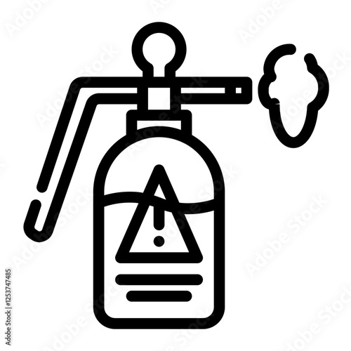 herbalicide spray cut line icon