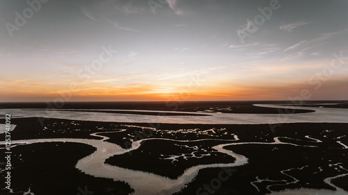 Sunset on the March Coastal Georgia photo