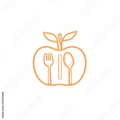 Healthy eating apple icon photo