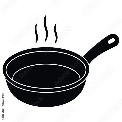 Minimalist Saucepan Vector | Black and White Cooking Pot 