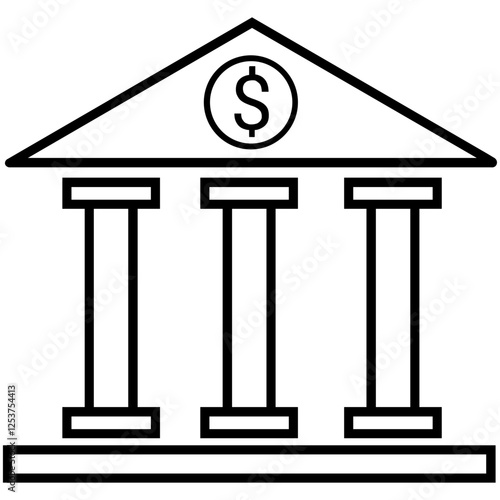 Bank, bank building structure, central bank icon