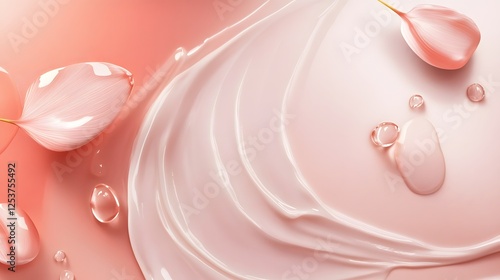 A soft and dreamy abstract artwork featuring blurred pastel colored floral petals with a glowing translucent texture The image has a serene elegant and feminine aesthetic