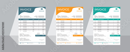 Attractive and modern business invoice design template