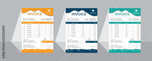 Attractive and modern business invoice design template